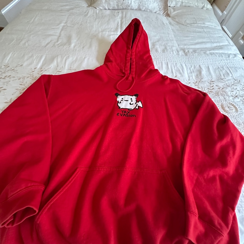 Red Hoodie with Graphic Design
